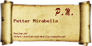 Petter Mirabella névjegykártya